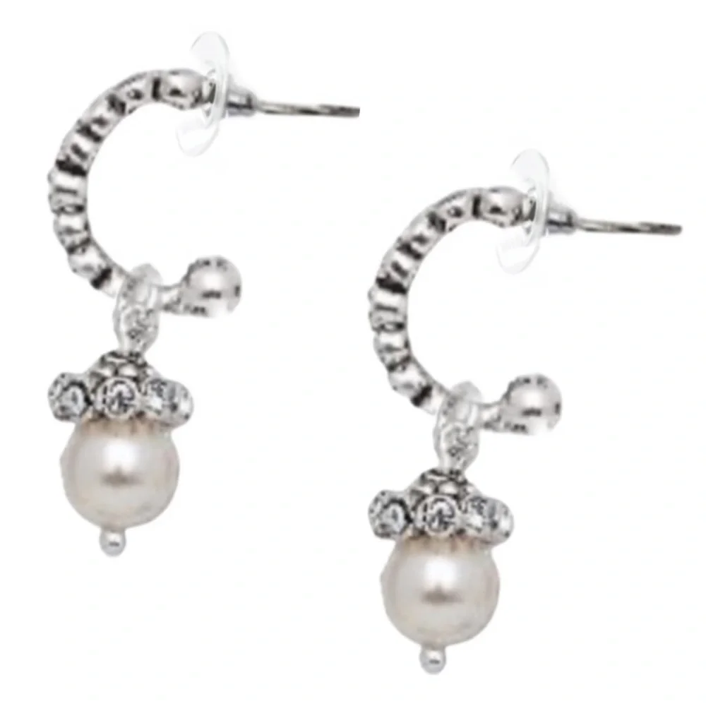 PREMIER DESIGNS • Girl’s Best Friend Four Way Style Earrings Huggie Hoops - Picture 7 of 9